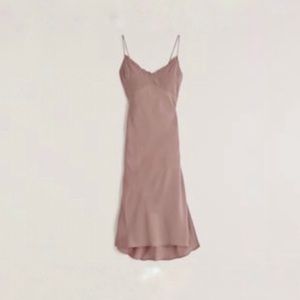 Abercrombie & Fitch Pink Midi Dress XXSP Tie Back Ruffle Neckline Formal